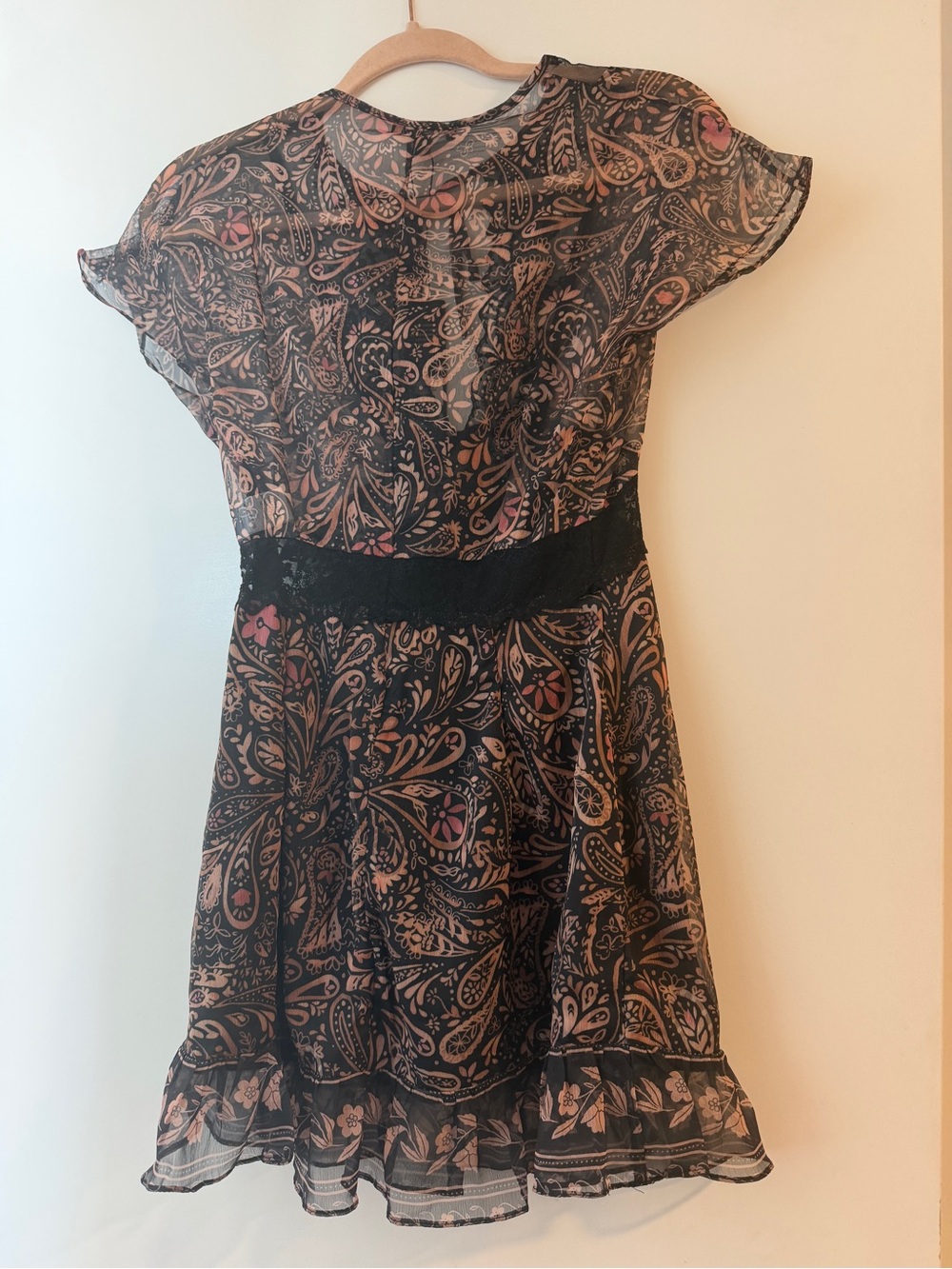 Fashion Nova Black Paisley Mini Dress with Pink Accents - Picture 2 of 2